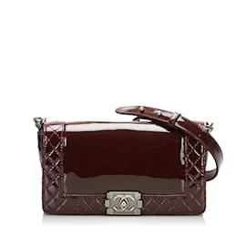 Chanel-Red Chanel Le Boy Flap Reverso Satchel-Red