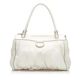 Gucci-White Gucci Abbey D-Ring Handbag-White