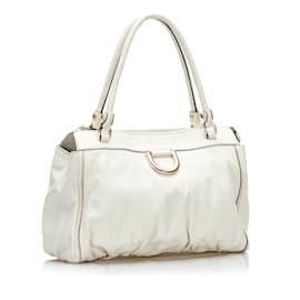 Gucci-White Gucci Abbey D-Ring Handbag-White