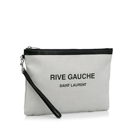 Yves Saint Laurent-Weiße YSL Rive Gauche Clutch-Weiß