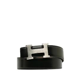Hermès-Black Hermes Constance Reversible Belt-Black