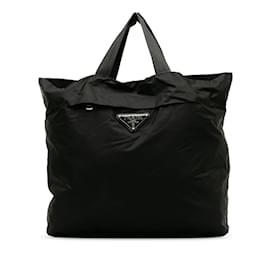 Prada-Black Prada Tessuto Tote Bag-Black