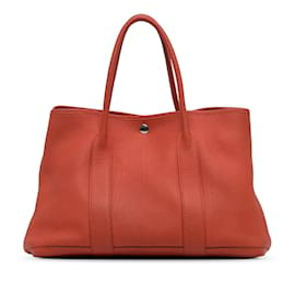 Hermès-Red Hermes Negonda Gartenparty 36 Tote bag-Rot