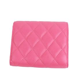 Chanel-Rosa Chanel CC Kaviar-Leder-Geldbörse-Pink