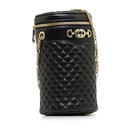 Gucci-Black Gucci Zumi Cylindrical Crossbody Bag-Black