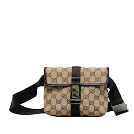 Gucci-Brown Gucci GG Canvas Belt Bag-Brown