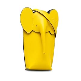 Loewe-Borsa a tracolla tascabile con elefante Loewe gialla-Giallo
