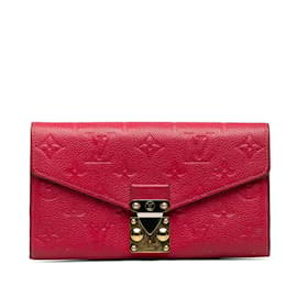Louis Vuitton-Red Louis Vuitton Monogram Empreinte Metis Wallet-Rouge