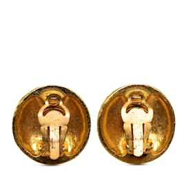 Chanel-Gold Chanel CC Clip On Earrings-Golden