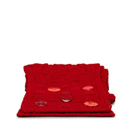 Louis Vuitton-Lenços vermelhos Louis Vuitton Echarpe Constance Muffler Lã-Vermelho