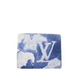 Louis Vuitton-Portafoglio multiplo bianco Louis Vuitton con monogramma acquerello-Bianco
