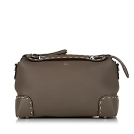 Fendi-Sac à main en cuir Fendi Small By The Way marron-Marron