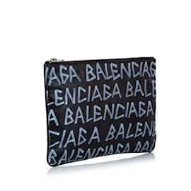 Balenciaga-Black Balenciaga Leather Clutch Bag-Black