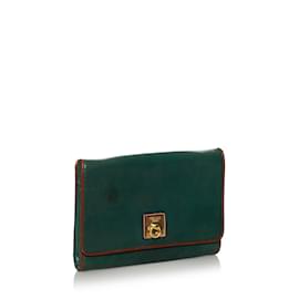 Céline-Green Celine Leather Clutch Bag-Green