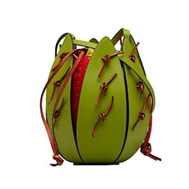 Loewe-Green Loewe Paula's Ibiza Leather Cactus Bucket Bag-Green