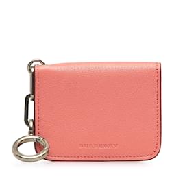 Burberry-Pink Burberry Leather Card Holder-Pink
