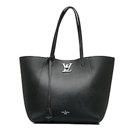 Louis Vuitton-Black Louis Vuitton Lockme Cabas Tote Bag-Black
