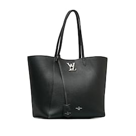 Louis Vuitton-Black Louis Vuitton Lockme Cabas Tote Bag-Black