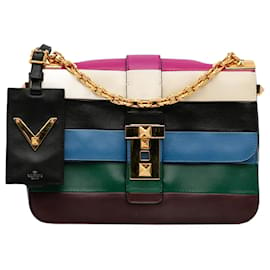 Valentino-Multi Valentino B-Rockstud Striped Shoulder Bag-Multiple colors