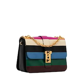 Valentino-Multi Valentino B-Rockstud Striped Shoulder Bag-Multiple colors