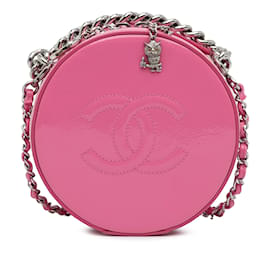 Chanel-Pink Chanel Patent Round As Earth Crossbody Bag-Pink