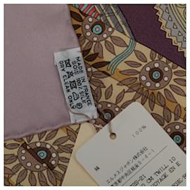 Hermès-Purple Hermes Voyage en Etoffes Silk Scarf Scarves-Purple