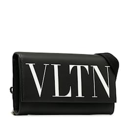 Valentino-Black Valentino VLTN Crossbody Bag-Black