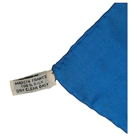 Hermès-Blue Hermes Clips Silk Scarf Scarves-Blue