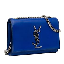 Saint Laurent-Blue Saint Laurent Small Monogram Kate Crossbody Bag-Blue