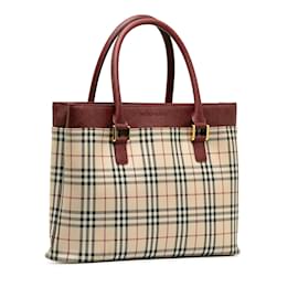 Burberry-Beige Burberry House Check Tote-Beige