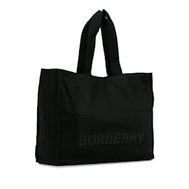 Burberry-Black Burberry Eco Nylon Logo Trench Tote-Black