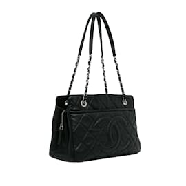 Chanel-Schwarze Chanel CC Soft-Einkaufstasche-Schwarz