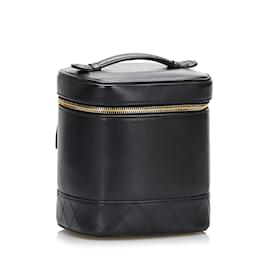 Chanel-Black Chanel Lambskin Leather Vanity Bag-Black