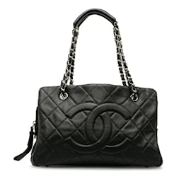 Chanel-Black Chanel Quilted CC Caviar Tote-Black