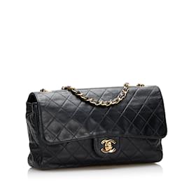 Chanel-Black Chanel Small Classic Lambskin Single Flap Crossbody Bag-Black