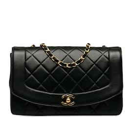 Chanel-Petit sac à bandoulière à rabat Diana noir Chanel-Noir