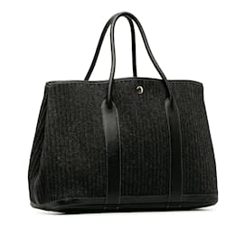 Hermès-Schwarze Hermès-Gartenparty aus gerippter Wolle von Negonda 36 Tote bag-Schwarz