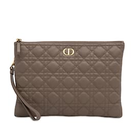 Dior-Große Dior Cannage Caro Daily Pouch Clutch in Taupe-Andere