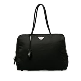 Prada-Black Prada Tessuto Tote Bag-Black