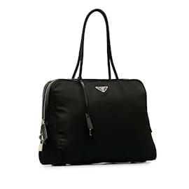 Prada-Black Prada Tessuto Tote Bag-Black