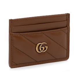 Gucci-Brown Gucci GG Marmont Matelasse Card Holder-Brown