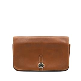 Hermès-Portefeuille Hermes Togo Dogon Duo Marron-Marron