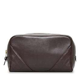 Chanel-Brown Chanel Leather Pouch-Brown