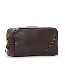 Chanel-Brown Chanel Leather Pouch-Brown
