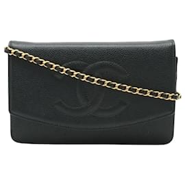 Chanel-Portafoglio Chanel su catena-Nero