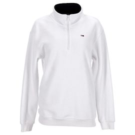 Tommy Hilfiger Herren-Pullover aus Polarfleece mit hohem Halsausschnitt aus weißem Polyester Weiß