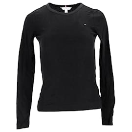 Tommy Hilfiger-Womens Skinny Fit Long Sleeve T Shirt-Black