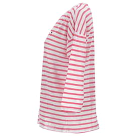 Tommy Hilfiger-Womens Striped Relaxed Fit T Shirt-Red