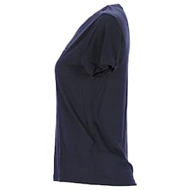 Tommy Hilfiger-Camiseta feminina com decote em V e ajuste relaxado-Azul marinho