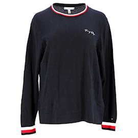 Tommy Hilfiger-Signature-Sweatshirt für Damen-Marineblau